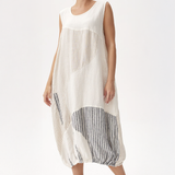 Balloon Hem Patchwork Dress