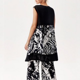 Graphic Layered Linen Dress