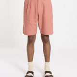 Textured Wave Double Pleated Shorts