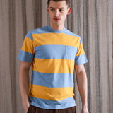 Bold Stripe Crew Pocket Neck Tee
