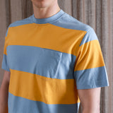 Bold Stripe Crew Pocket Neck Tee