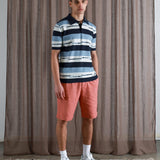 Textured Wave Double Pleated Shorts