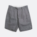 Washed Linen Double Pleats Shorts
