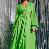 Vestido largo verde lima