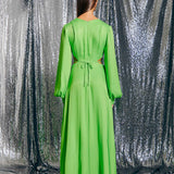 Vestido largo verde lima