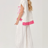 Textured Crop Linen Trousers