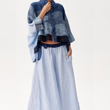 Indigo Patch Linen Jacket
