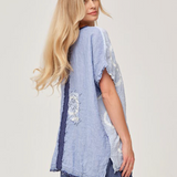 Sky Stitch Linen Top