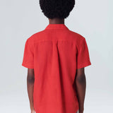 Chemise SS classique en lin brique