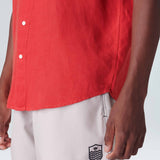 Chemise SS classique en lin brique