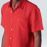 Chemise SS classique en lin brique