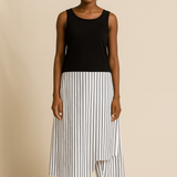 Striped Layered Cotton Trousers