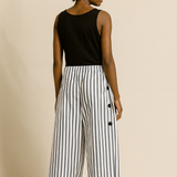 Striped Layered Cotton Trousers