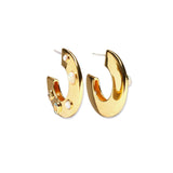 Saucer Hoops in Dotted Pearl