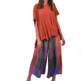 Linen Wide Check Trousers - South of London