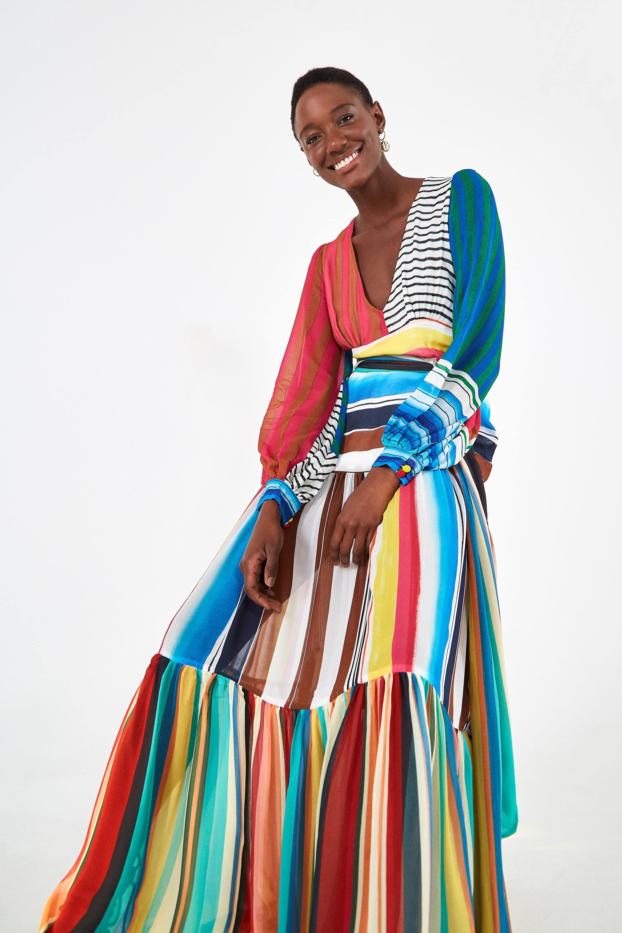Thalita Stripe Maxi Dress - South of London